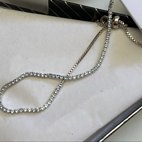 Sterling Forever Aquamarine CZ Slider Bracelet - Picture 3 of 8